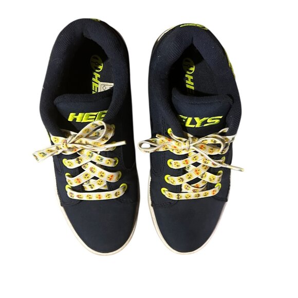 Heelys Youth Size 4 Navy Neon Green Shoes w Box Roller Skate Sneakers Runners - Picture 2 of 8